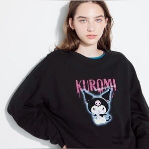 Uniqlo Black Crew Neck Sweater with Kuromi Design